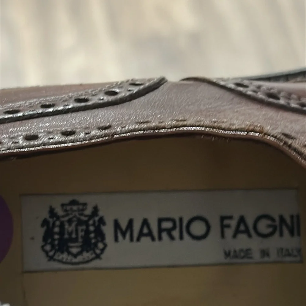 Mario Fagni made in Italy Classic Brown Leather Men's dress shoes